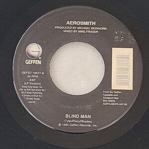 Aerosmith – Blind Man / Head First 45 RPM 7" Vinyl 1994 Geffen GEFS7-19377 Rock
